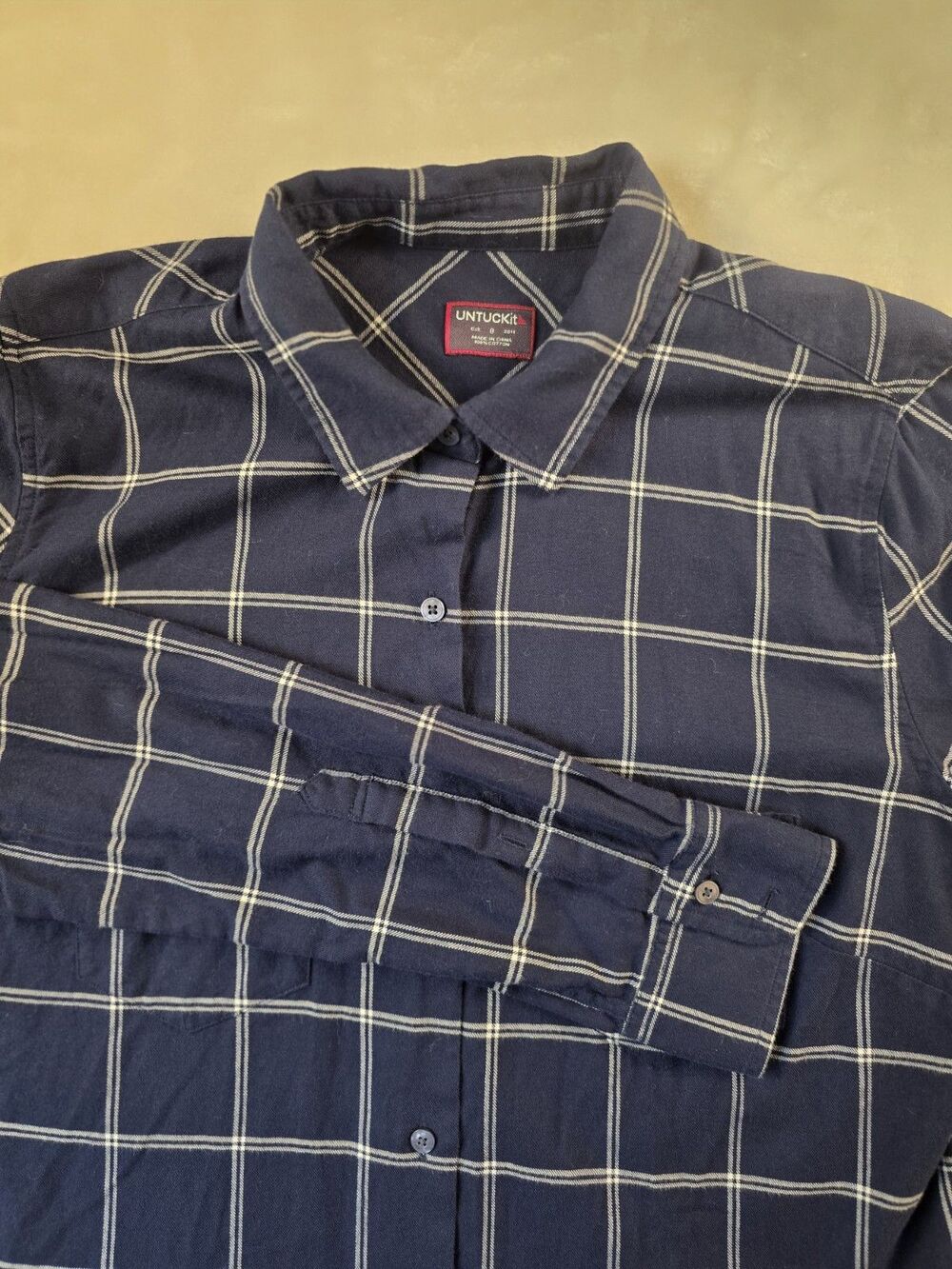 UNTUCKit Women's Size 8 Michelot Medium Blue Plaid Button Up Shirt